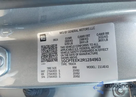 2024 Chevrolet Colorado 4Wd Trail Boss from USA, damaged, VIN 1GCPTEEK2R1284963